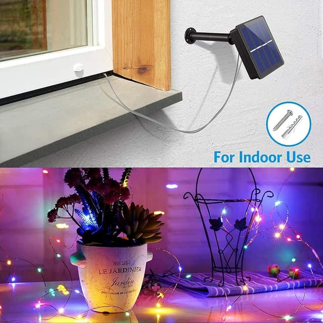 Detalle 1 de Ligarko Solar Fairy Lights Outdoor (2 Pack, 240 LED/80ft) IP65 Waterproof with 8 Lighting Modes