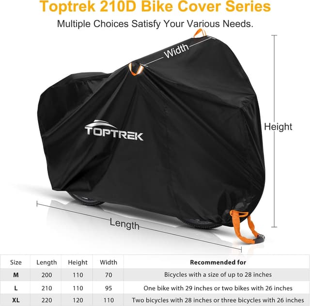 Detalle 2 de TopTrek Bike Cover 200 x 110 x 70cm waterproof cover