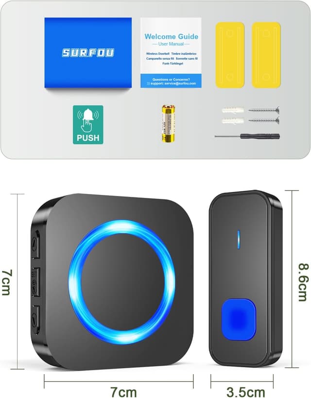 Thumbnail 6 de SURFOU Wireless Doorbell 400m range