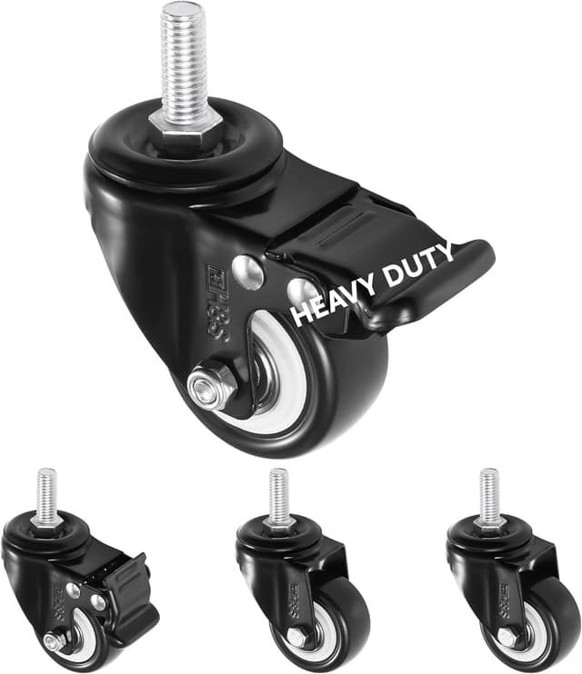 Detalle de H&S 4 Castor Wheels 200KG 50mm PU Swivel Trolley