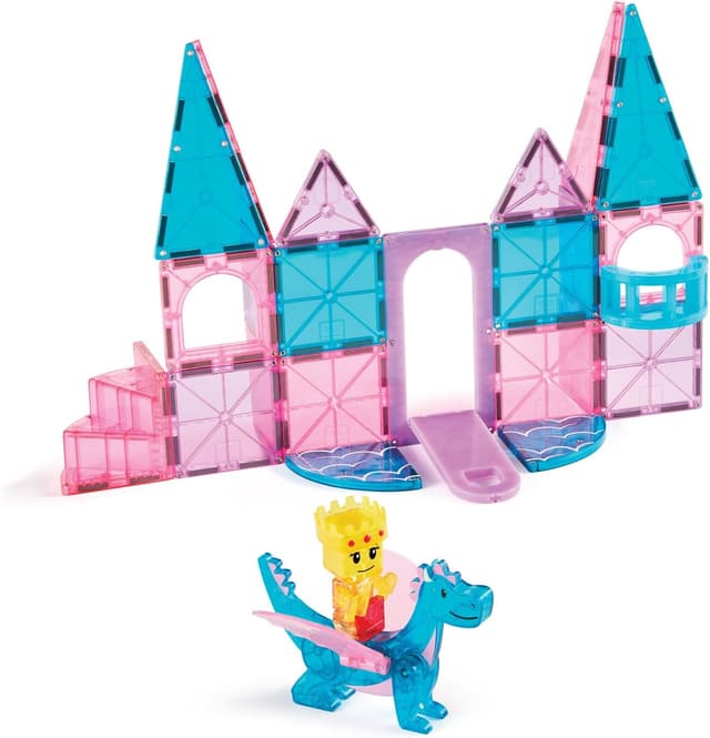 Thumbnail 6 de Magna-Tiles Castle 25-Piece Magnetic Construction Set (including drawbridge, dragon & royalty figures)