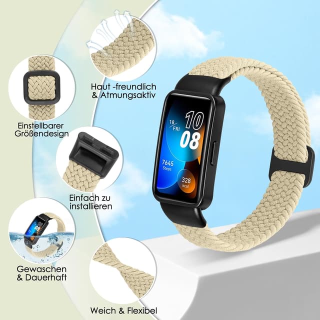 Detalle 2 de Huawei Band 10 Armband aus Nylon, verstellbar