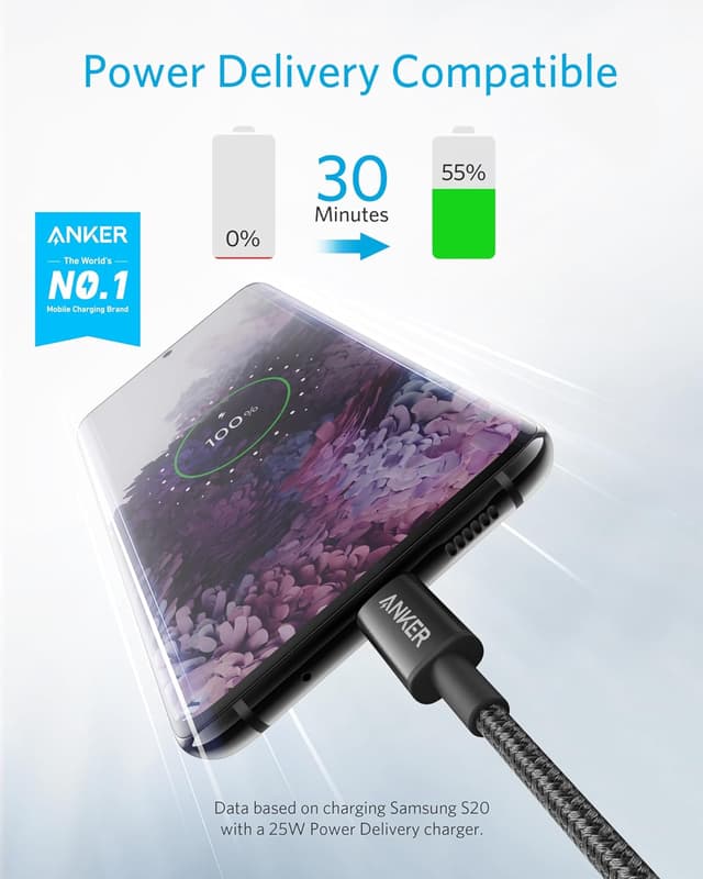 Detalle 2 de Anker Cable USB C 60W 1,8 m Pack doble