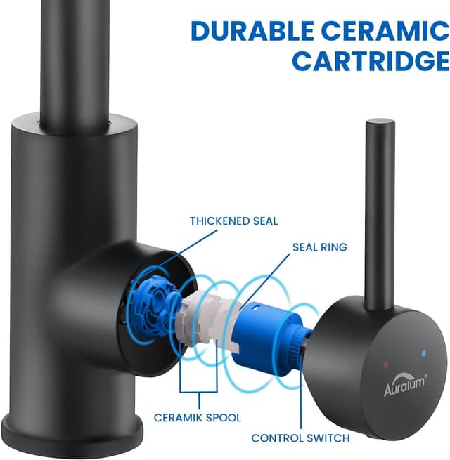Thumbnail 2 de Auralum Rubinetto lavabo monocomando girevole 360° 60 cm 🚰