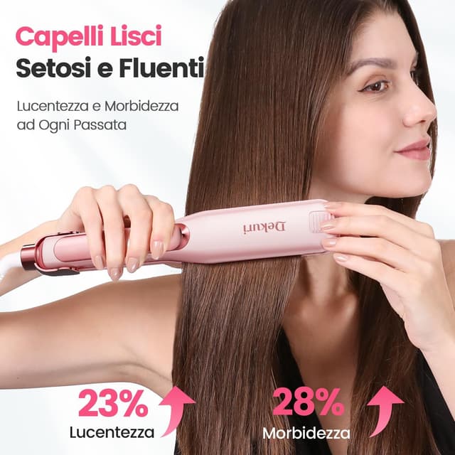 Detalle 2 de Dekuri piastra per capelli lunga 42 mm in ceramica, 120–230°C con scorrimento senza attrito