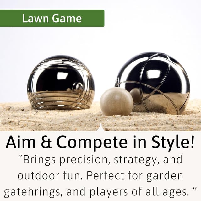 Detalle 2 de Jaques of London Luxury Boules Set – steel garden petanque set for families with wooden jack