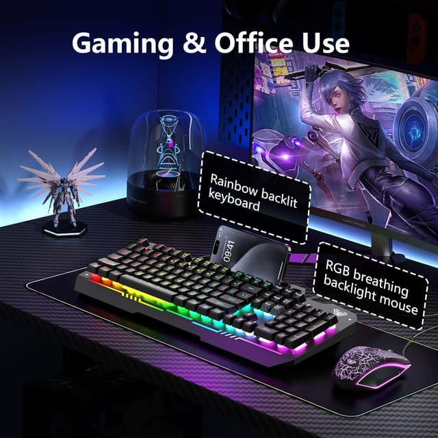 Thumbnail 6 de AULA T102 104-Key Gaming Keyboard and Mouse Combo with RGB Backlit (USB Wired)