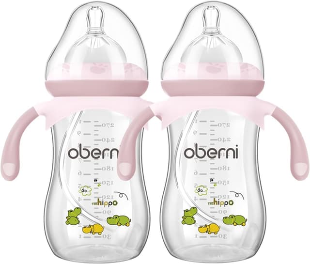 Detalle de Oberni Anti-Colic Baby Bottle 270 ml in Pink