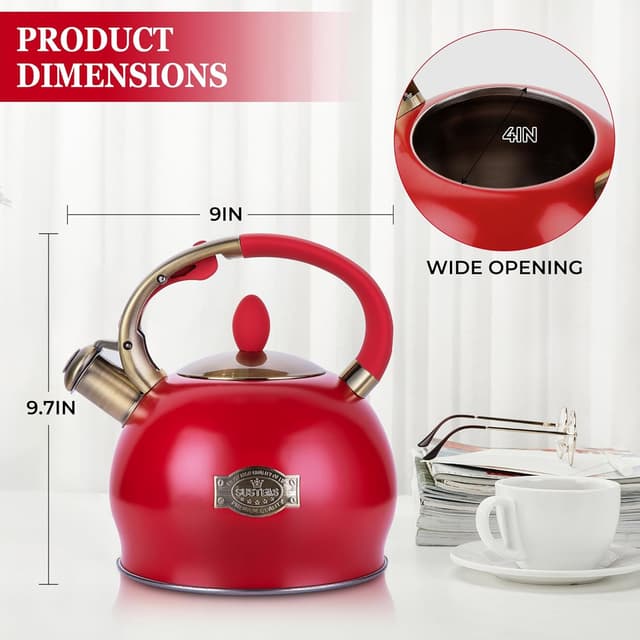 Thumbnail 5 de SUSTEAS Stove Top Whistling Tea Kettle 2.64 QT 🫖