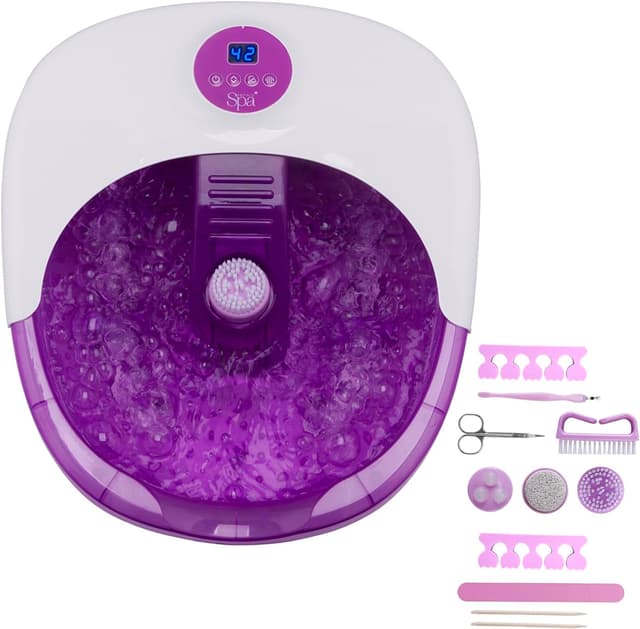 Detalle de Sensio Spa Luxury Heated Foot Spa Massager with Digital Temperature Control & Bubble Massage Rollers