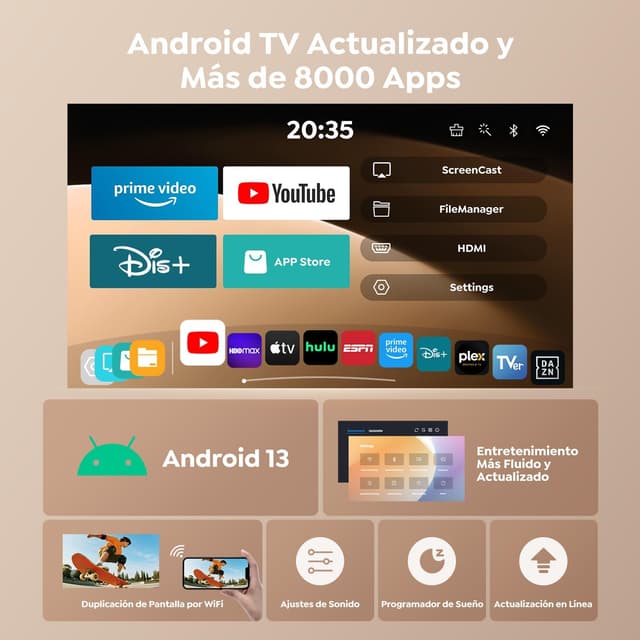 Detalle 2 de TOPTRO TP2 Proyector 4K