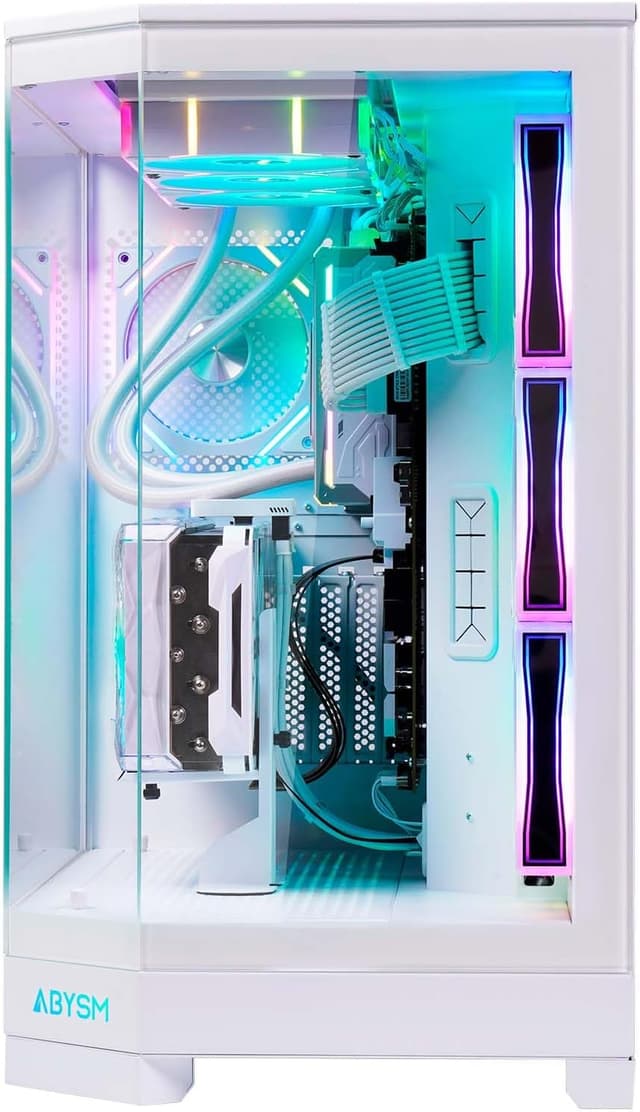 Detalle 2 de Abysm Gaming Danube SAVA H600 : boîtier PC gamer E-ATX à 3 panneaux en verre trempé et 4 ventilateurs ARGB 120 mm