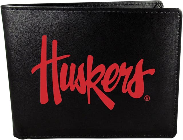Detalle de Siskiyou NCAA Nebraska Cornhuskers Bi-Fold Wallet (Large Logo), Black