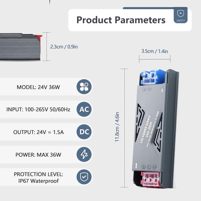 Thumbnail 4 de SUCIKORIO Transformador LED 24V 36W para Tiras y Lámparas