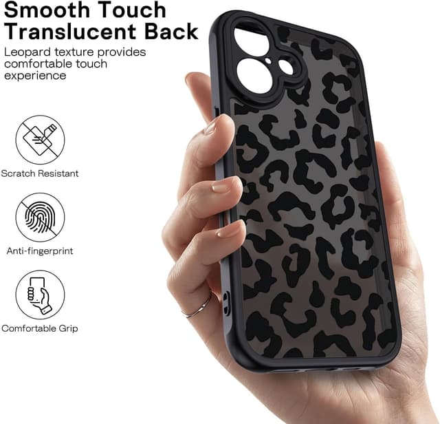 Detalle de XTCASE Cover per iPhone 17 Leopardata: TPU morbido, retro opaco e protezione antiurto