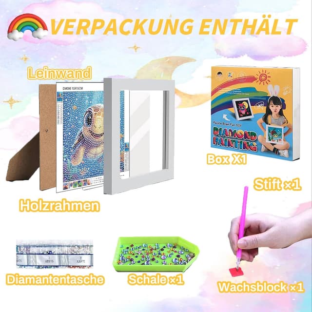 Thumbnail 2 de WEMEON Schildkröten Diamond Painting 18x18 cm 🎨