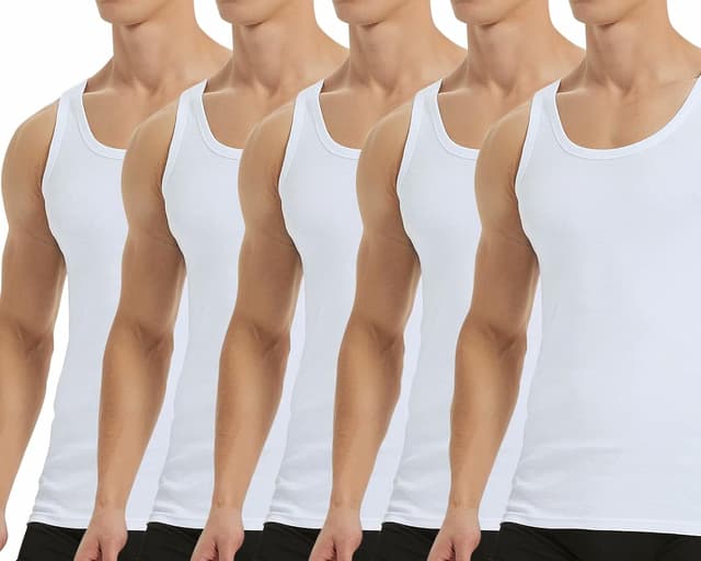 Detalle de Falechay Herren Tank Top Unterhemd im 3/5er Pack aus Baumwolle (Feinripp), ärmellos