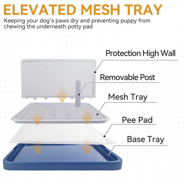 Detalle de Pawise Dog Potty Training Toilet with Wall Column & Removable Post (Mesh Pad Tray)