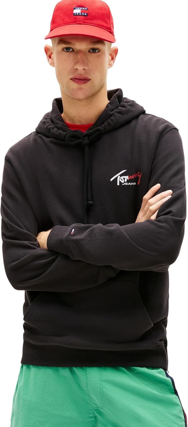 Detalle de Tommy Jeans Tjm Reg Entry Sign Hoodie con cappuccio da uomo (DM0DM22680)