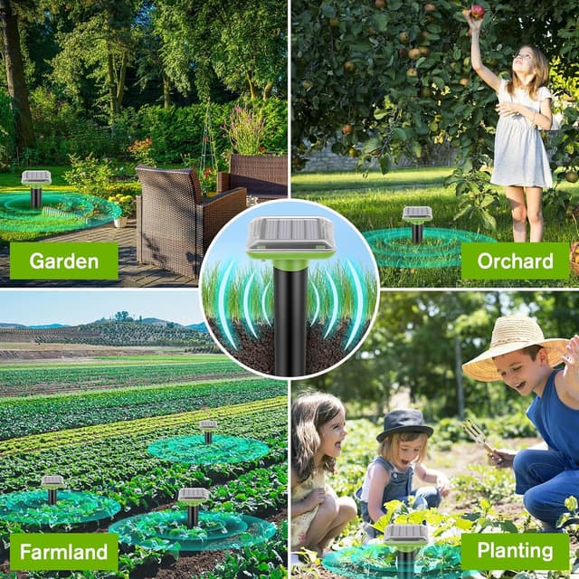 Thumbnail 6 de Outdoor Solar Ultrasonic Mole & Rodent Repellent (4 Pack) – Waterproof solar-powered ultrasonic deterrents