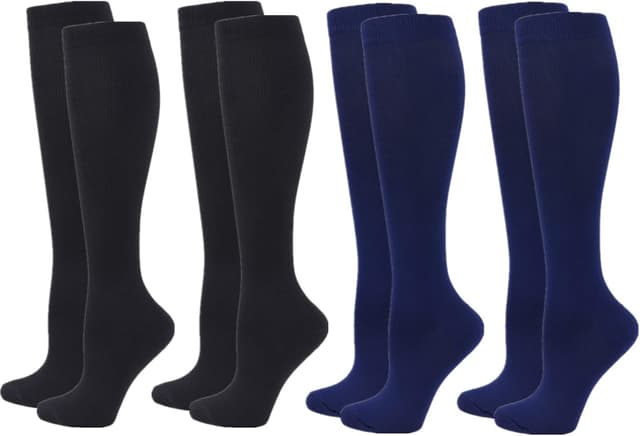 Detalle de Zingso 20–25mmHg Compression Knee High Socks (2/3/4/6 pairs) for Women & Men