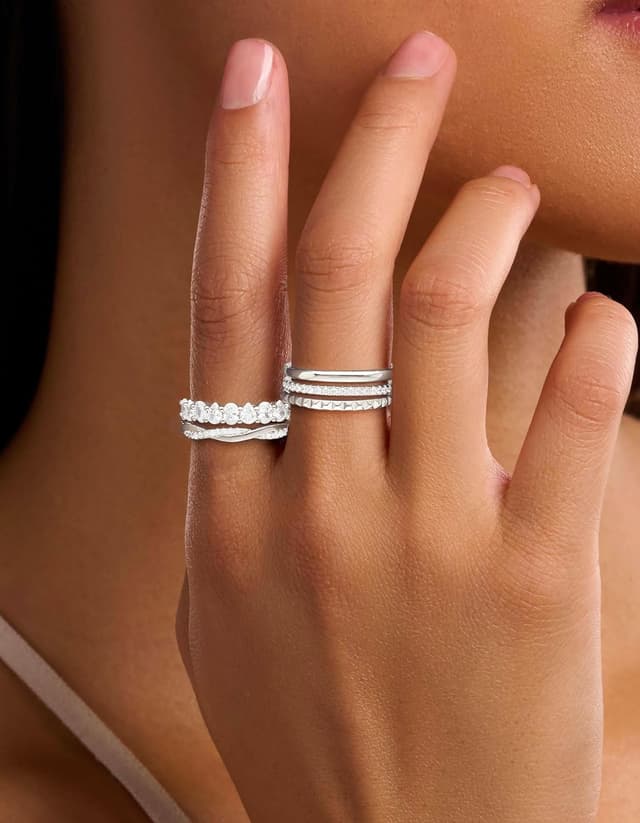 Thumbnail 6 de ZNBOH set anelli 5 pezzi zirconia