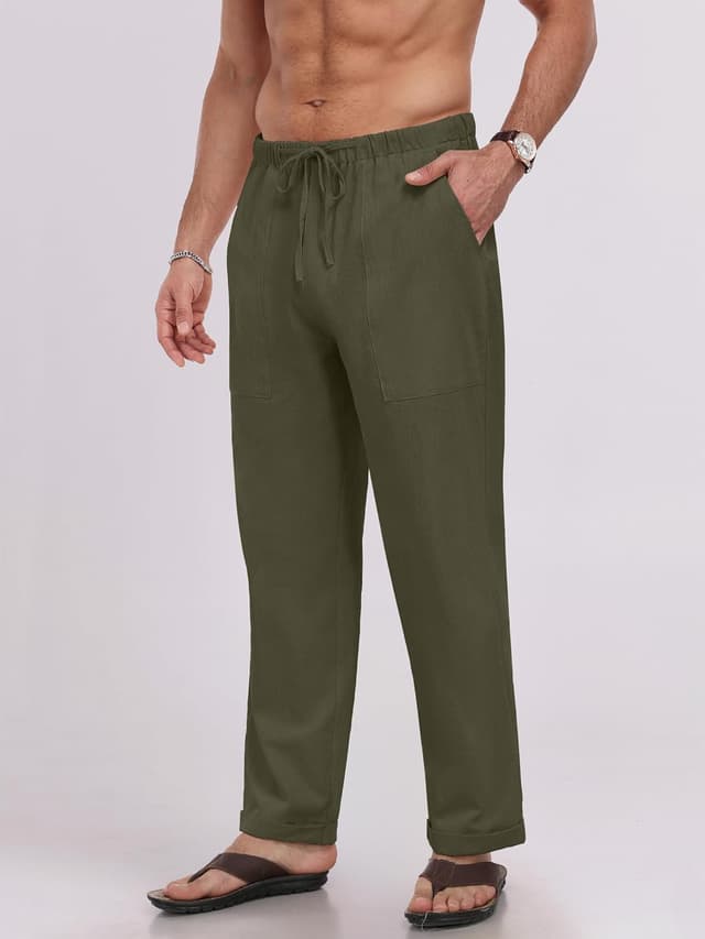 Detalle 1 de Puimentiua Leinenhose Herren mit 95% Baumwolle