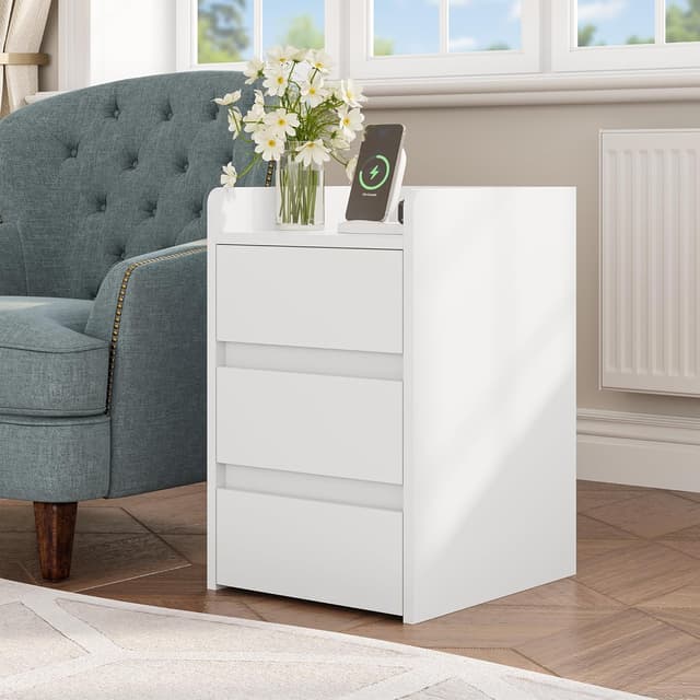 Thumbnail 5 de YITAHOME Mesita de Noche con Carga USB y 3 Cajones