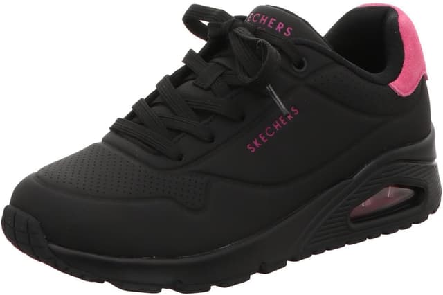 Detalle 2 de Skechers Uno para mujer White Durabuck Purple Suede Trim (talla 38.5 EU): comodidad con espuma viscoelástica y suela flexible