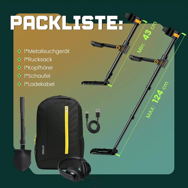 Thumbnail 4 de OKESAM Metalldetektor Profi für Erwachsene & Kinder – Präzisionsgerät 2000mAh