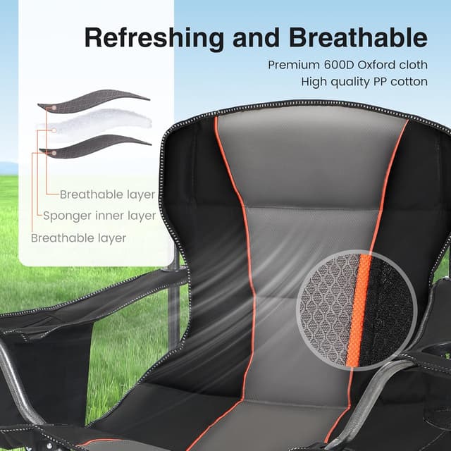 Detalle 2 de HIGH POINT SPORTS Campingstuhl 200 kg, faltbar