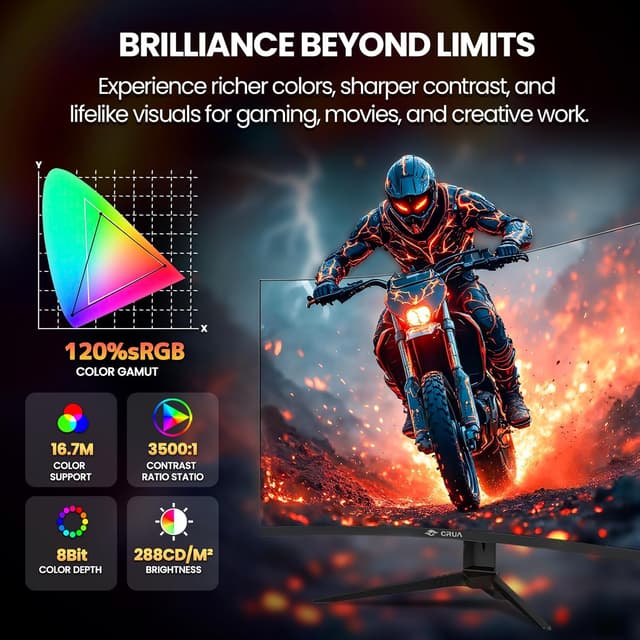 Thumbnail 2 de CRUA 32" Curved Gaming Monitor 240Hz