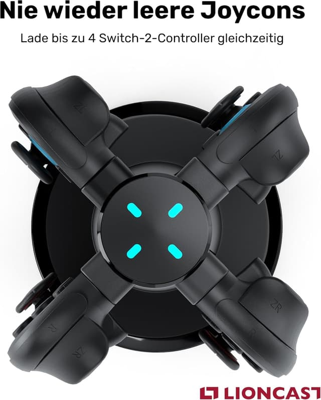 Detalle de LIONCAST Ladestation Switch 2 Joy-Con mit 4 Slots