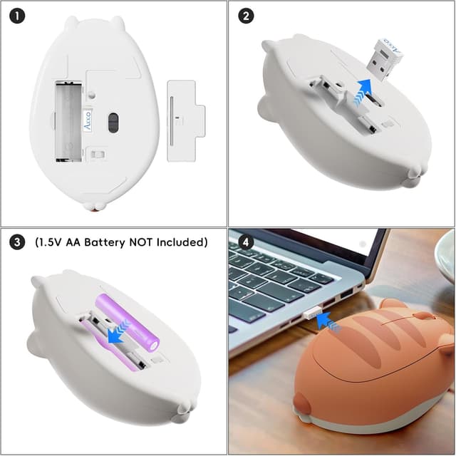 Detalle 2 de Akko Wireless Gaming Mouse „Orange Kate“ – Tri-Mode (Bluetooth 3.0/5.0 & 2,4G) mit 3.200 DPI