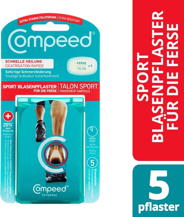 Detalle de Compeed Blasenpflaster Extreme für Fersen – Hydrokolloid-Pflaster, 5 Stück