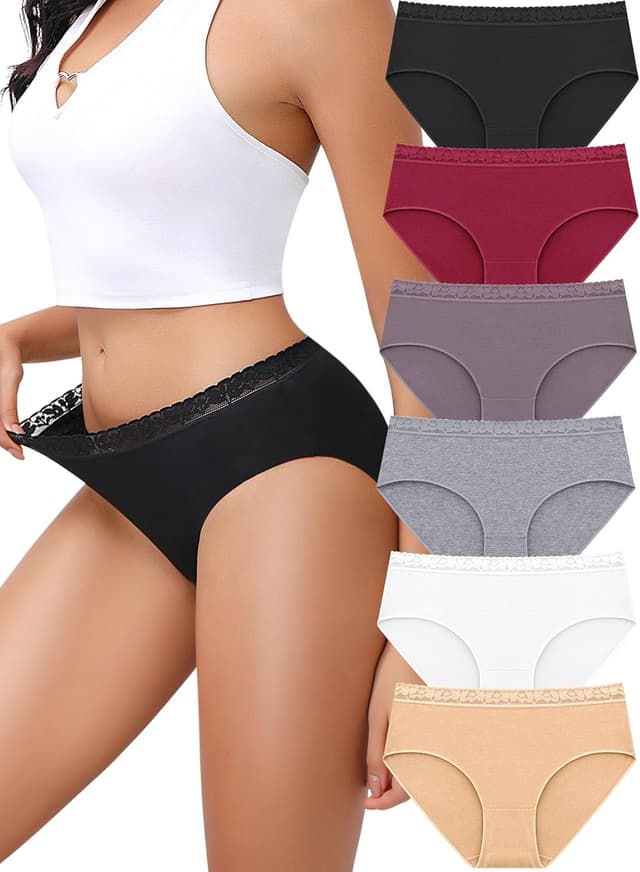 Thumbnail 6 de BeReady Mutande Donna in cotone con pizzo morbido e traspirante, confezione da 6 slip (S–XXL)