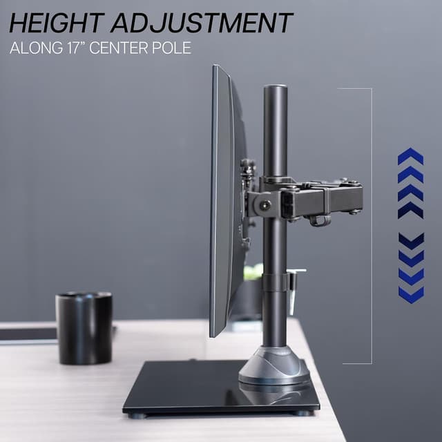 Thumbnail 6 de VIVO STAND-V002FG Freestanding Dual Monitor Stand with tempered glass base (adjustable arms, up to 32in screens)