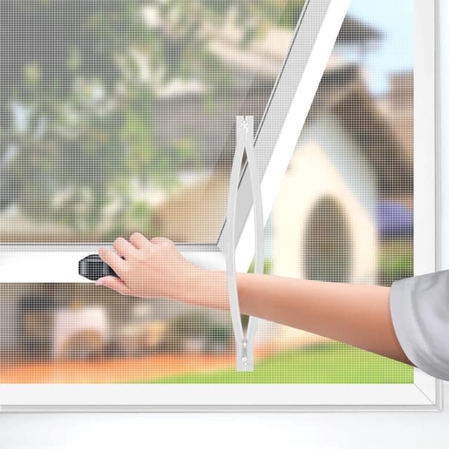 Detalle de BKSAI adjustable window bug net with zip opening to keep flies and mosquitoes out