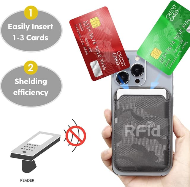 Detalle de WALLFID Porte-cartes MagSafe, cuir RFID