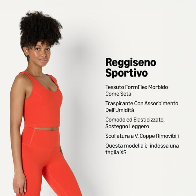 Detalle de Amazon Essentials Canotta tecnica corta FormFlex con reggiseno interno, ross brillante, S