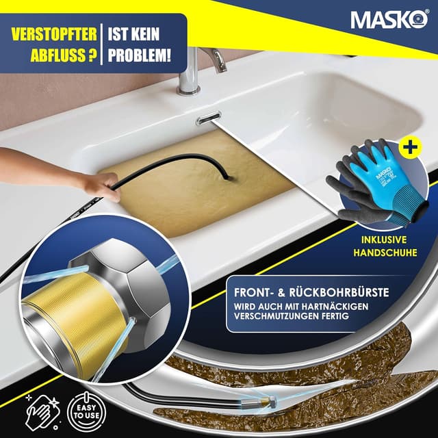 Thumbnail 4 de MASKO Rohrreinigungsschlauch Set 15m 200 bar