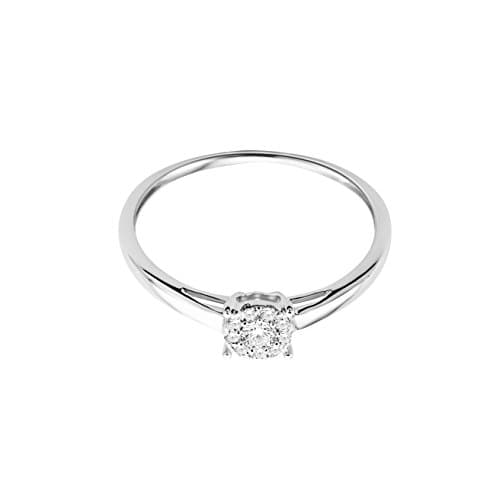 Detalle de MIORE Anillo Compromiso Oro Blanco 9K 0,10 ct 💍