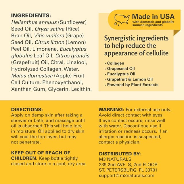 Thumbnail 2 de M3 Naturals Anti-cellulite Oil with Collagen, 8 fl oz