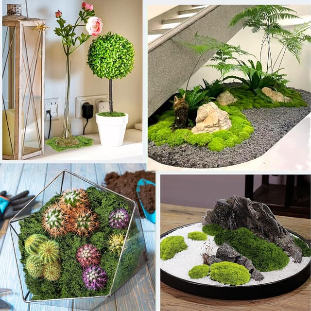 Thumbnail 6 de ROLLWAY 200g Kunstmoos Bastelmoos Dunkelgrün/Hellgrün