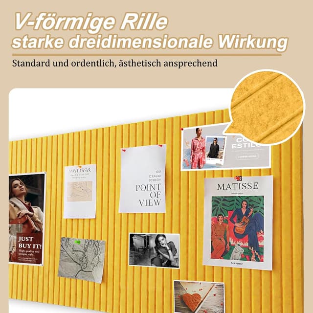 Thumbnail 5 de Filz Pinnwand 80x40 cm selbstklebend, gelb