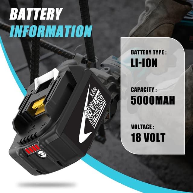 Thumbnail 1 de Batteries de rechange 18V 5,0Ah pour Makita x2