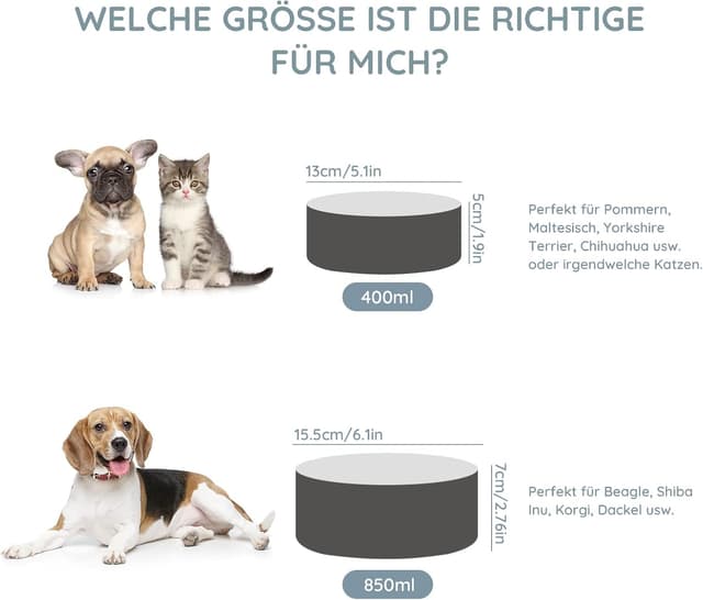 Thumbnail 4 de SPUNKYJUNKY Keramik Hundenapf 850ml