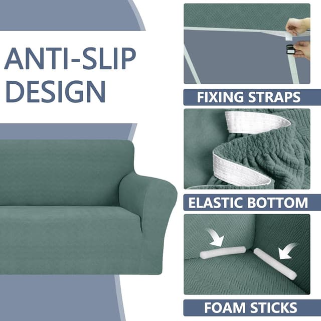 Thumbnail 5 de Ystyle copridivano 2 posti con braccioli super elasticizzato antigraffio, antiscivolo e lavabile verde