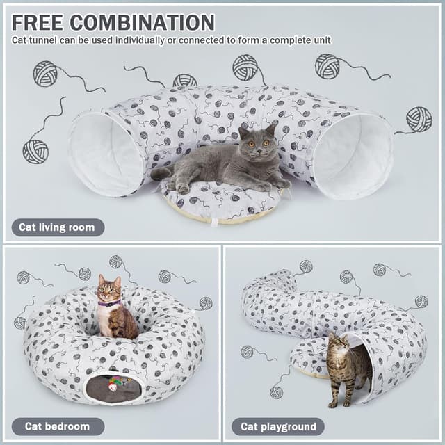 Detalle de Ownpets 190cm Cat Tunnel Bed with Cushion ๐ฏ๐ฑ