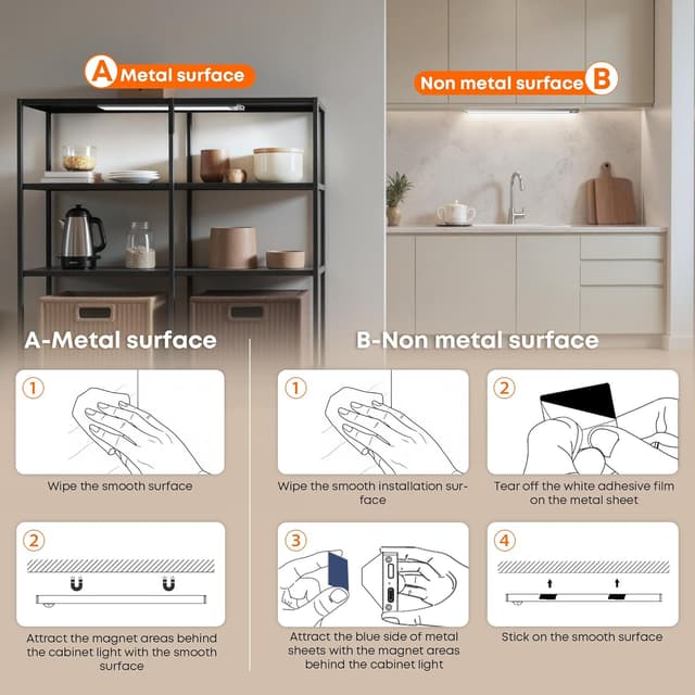 Thumbnail 6 de Schrankbeleuchtung LED Unterbauleuchte mit Bewegungsmelder (40 cm) – 1 Stück, aufladbar & magnetisch